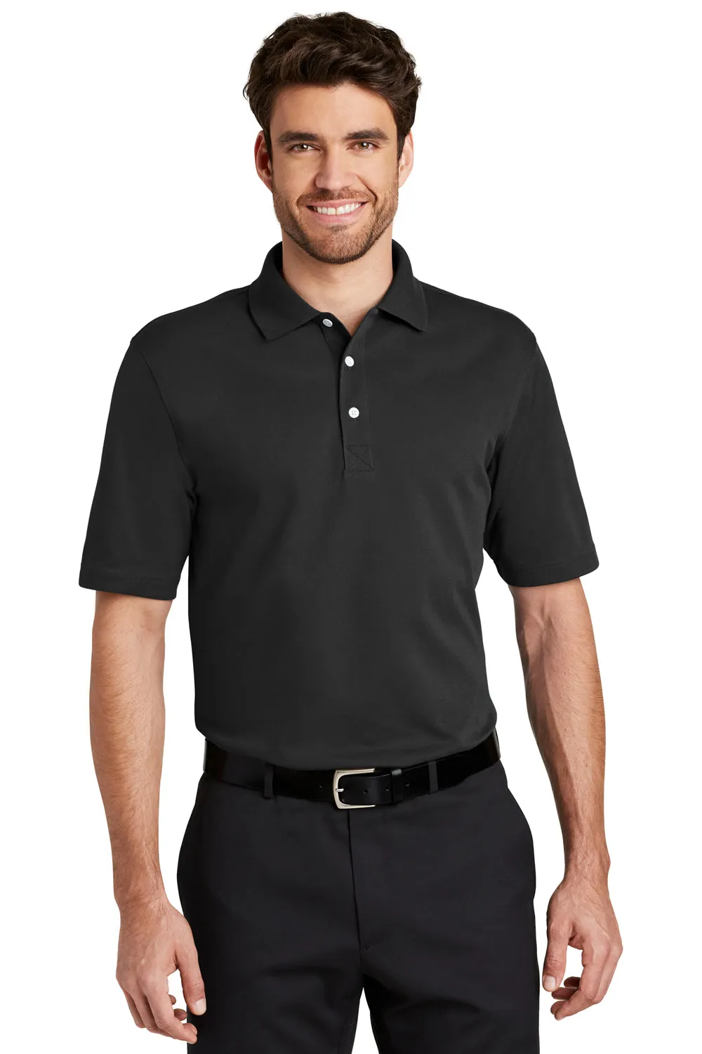 Port Authority Mens Rapid Dry Moisture Wicking Short Sleeve Polo Shirt - Jet Black
