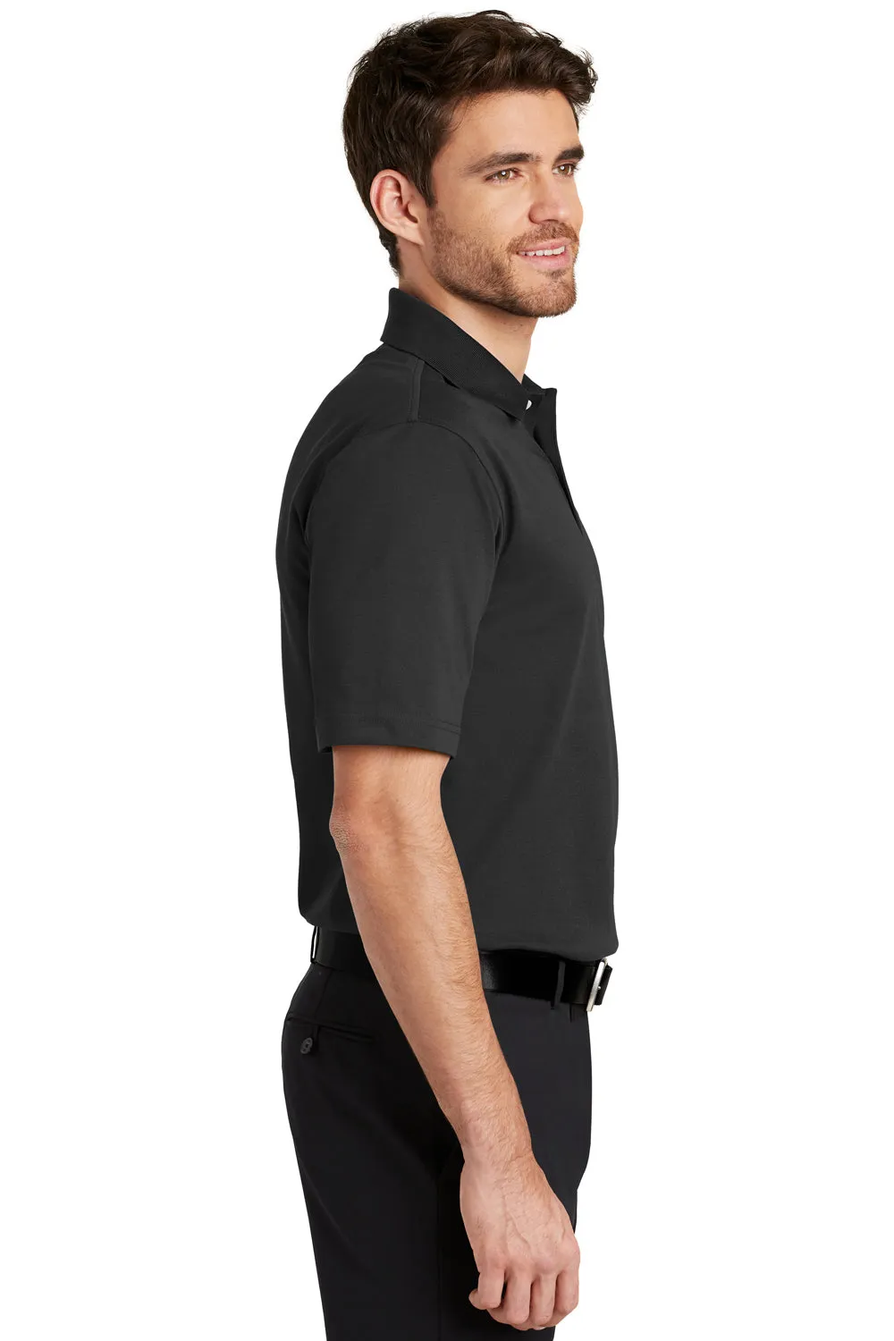 Port Authority Mens Rapid Dry Moisture Wicking Short Sleeve Polo Shirt - Jet Black