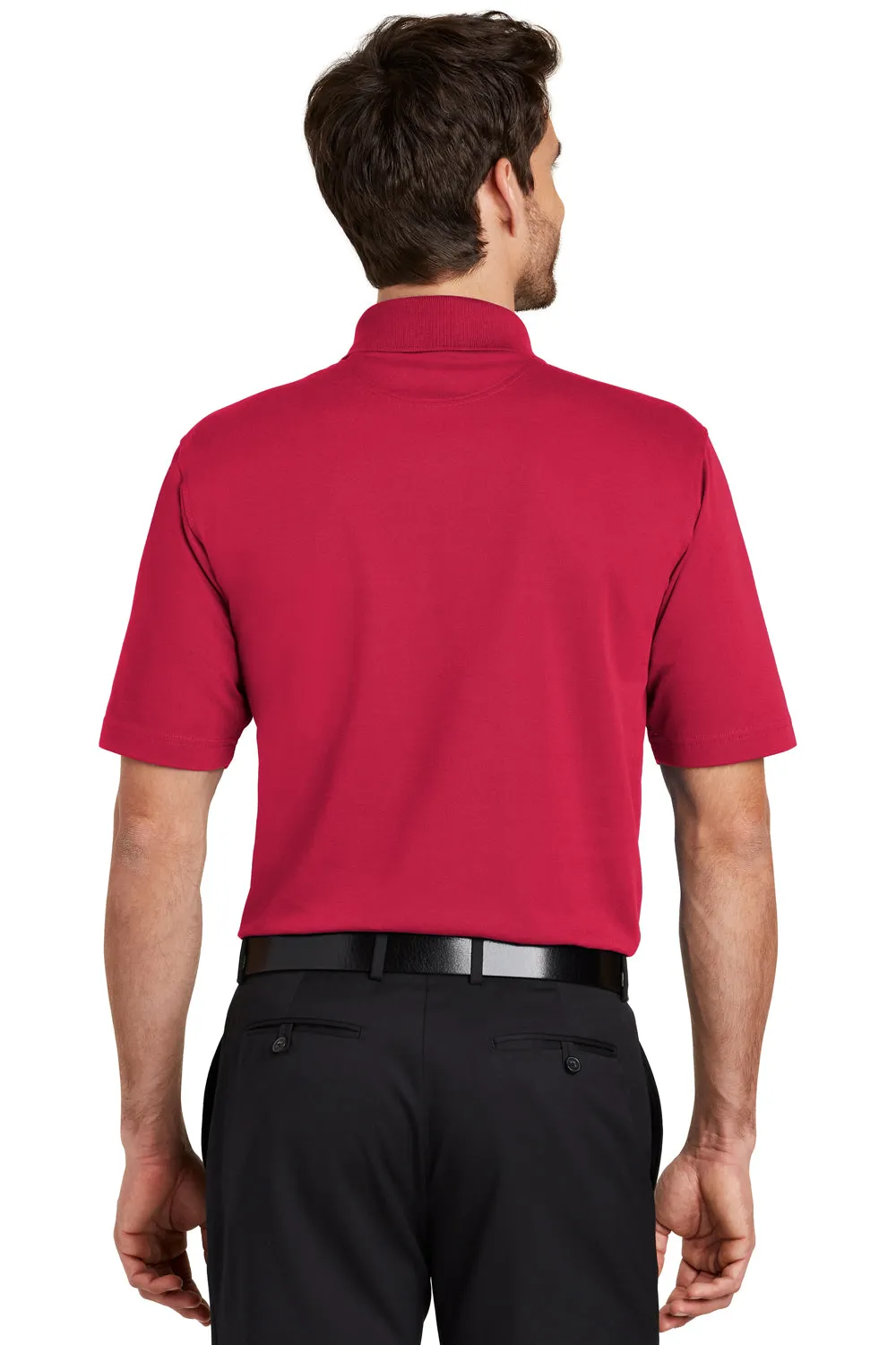 Port Authority Mens Rapid Dry Moisture Wicking Short Sleeve Polo Shirt - Red - Closeout