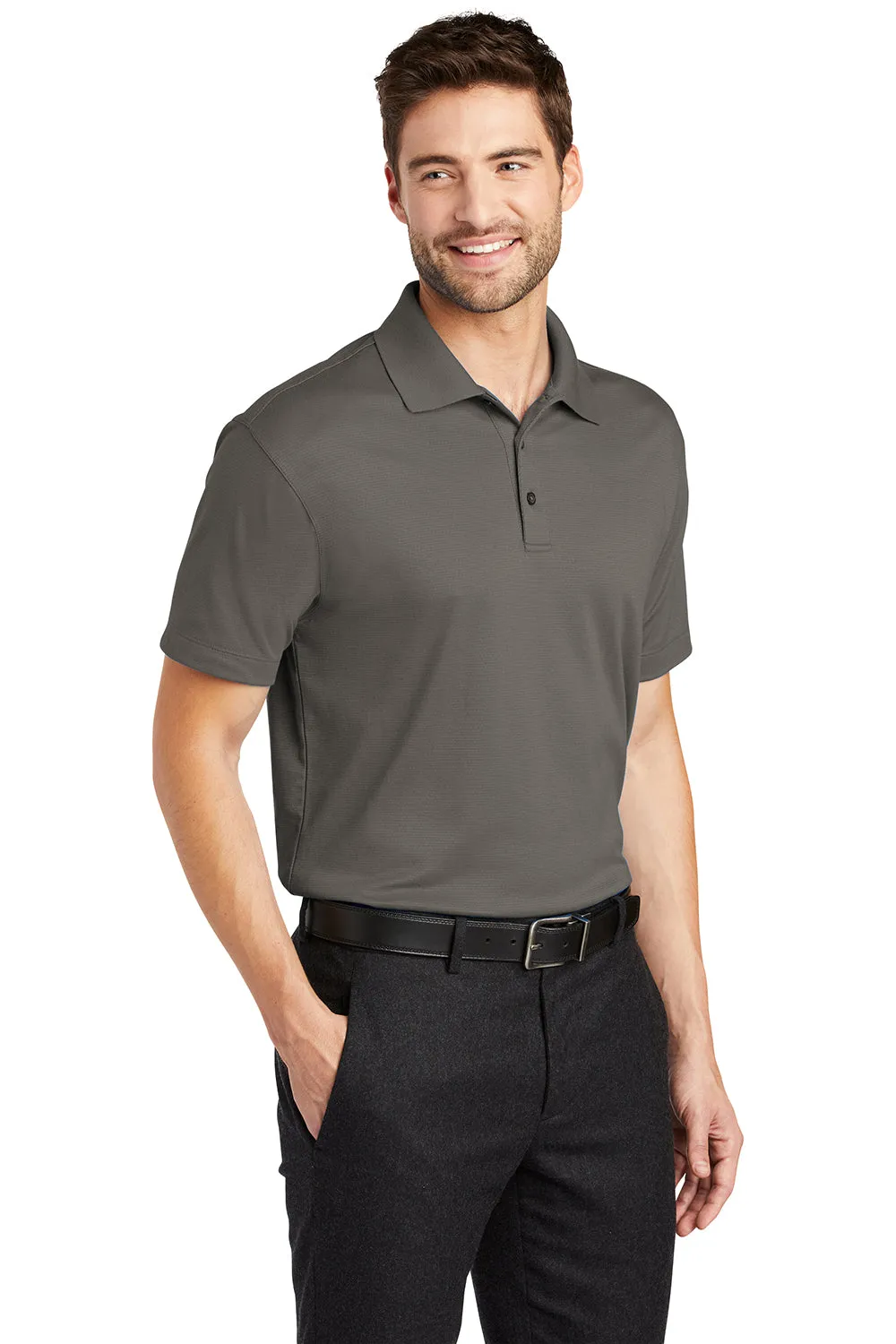 Port Authority Mens Rapid Dry Moisture Wicking Short Sleeve Polo Shirt - Smoke Grey