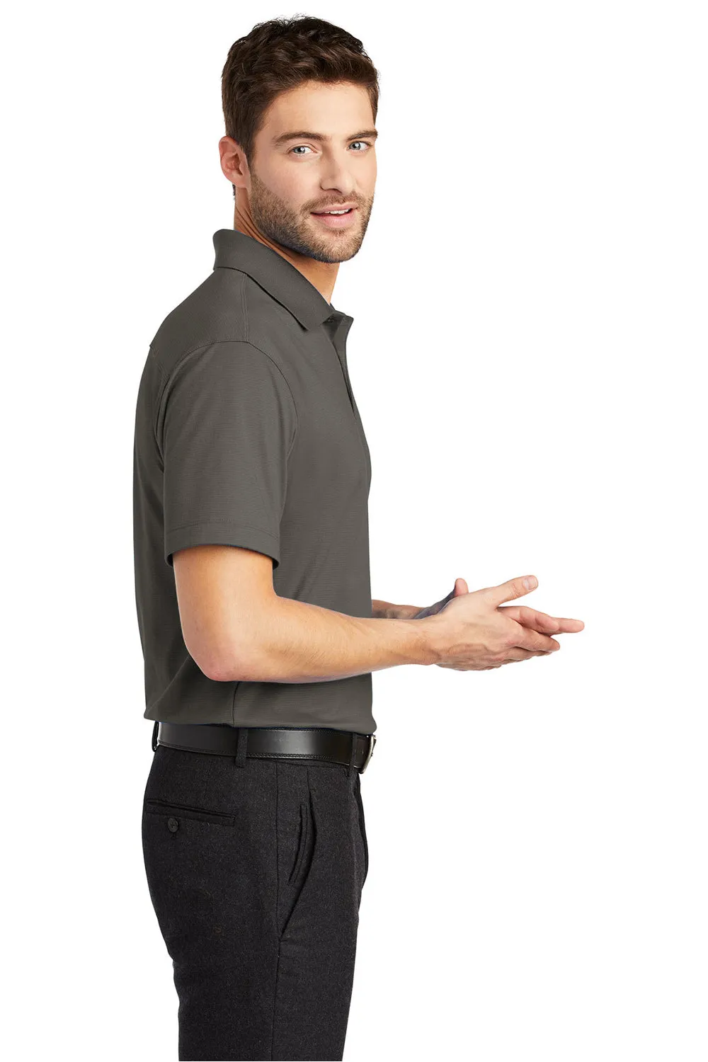 Port Authority Mens Rapid Dry Moisture Wicking Short Sleeve Polo Shirt - Smoke Grey