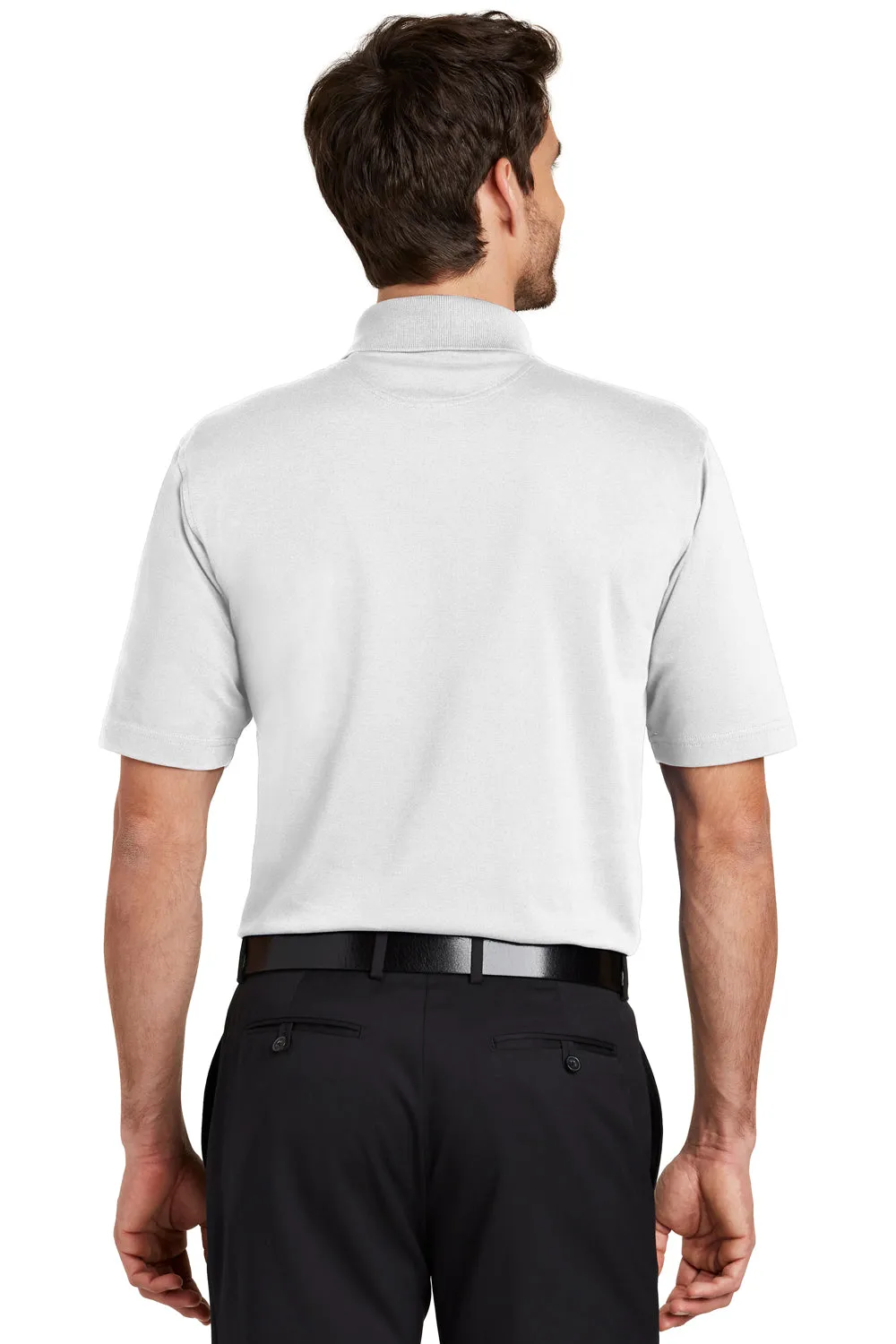 Port Authority Mens Rapid Dry Moisture Wicking Short Sleeve Polo Shirt - White