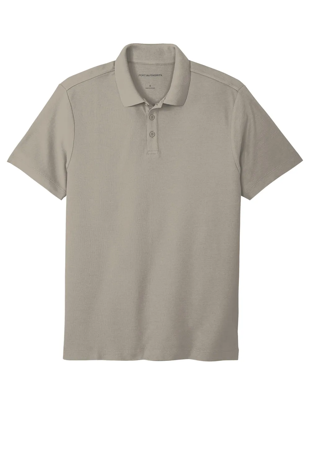 Port Authority Mens React SuperPro Snag Resistant Short Sleeve Polo Shirt - Gusty Grey