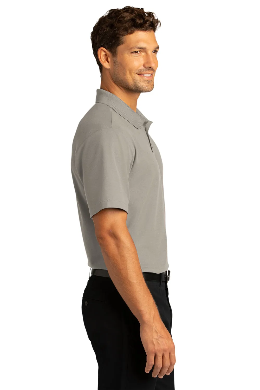 Port Authority Mens React SuperPro Snag Resistant Short Sleeve Polo Shirt - Gusty Grey