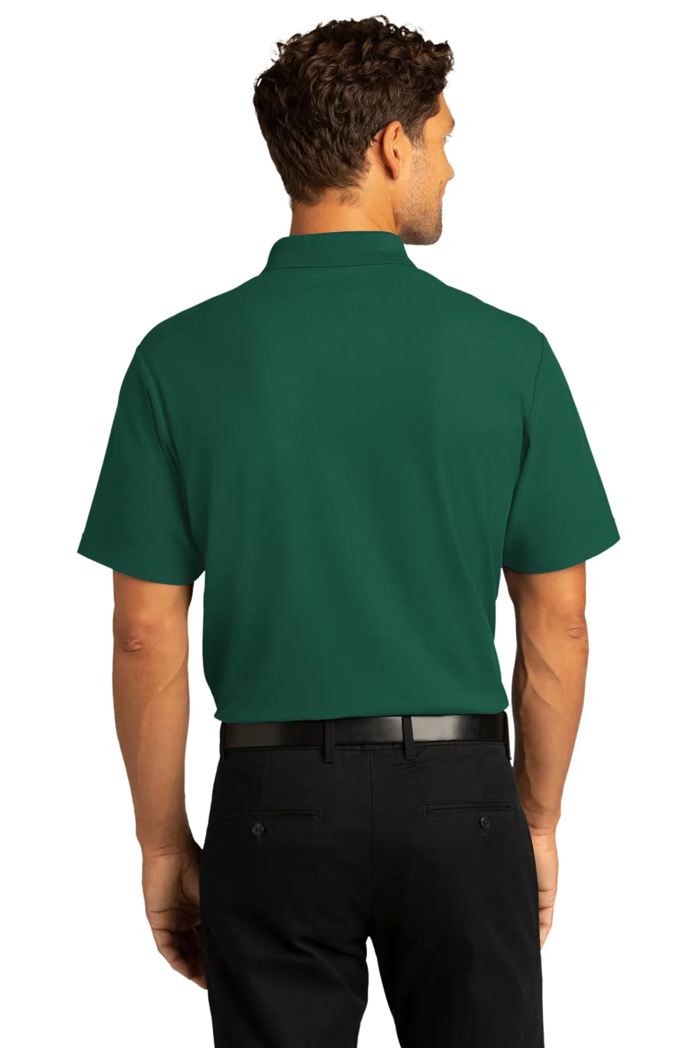 Port Authority Mens React SuperPro Snag Resistant Short Sleeve Polo Shirt - Marine Green - Closeout