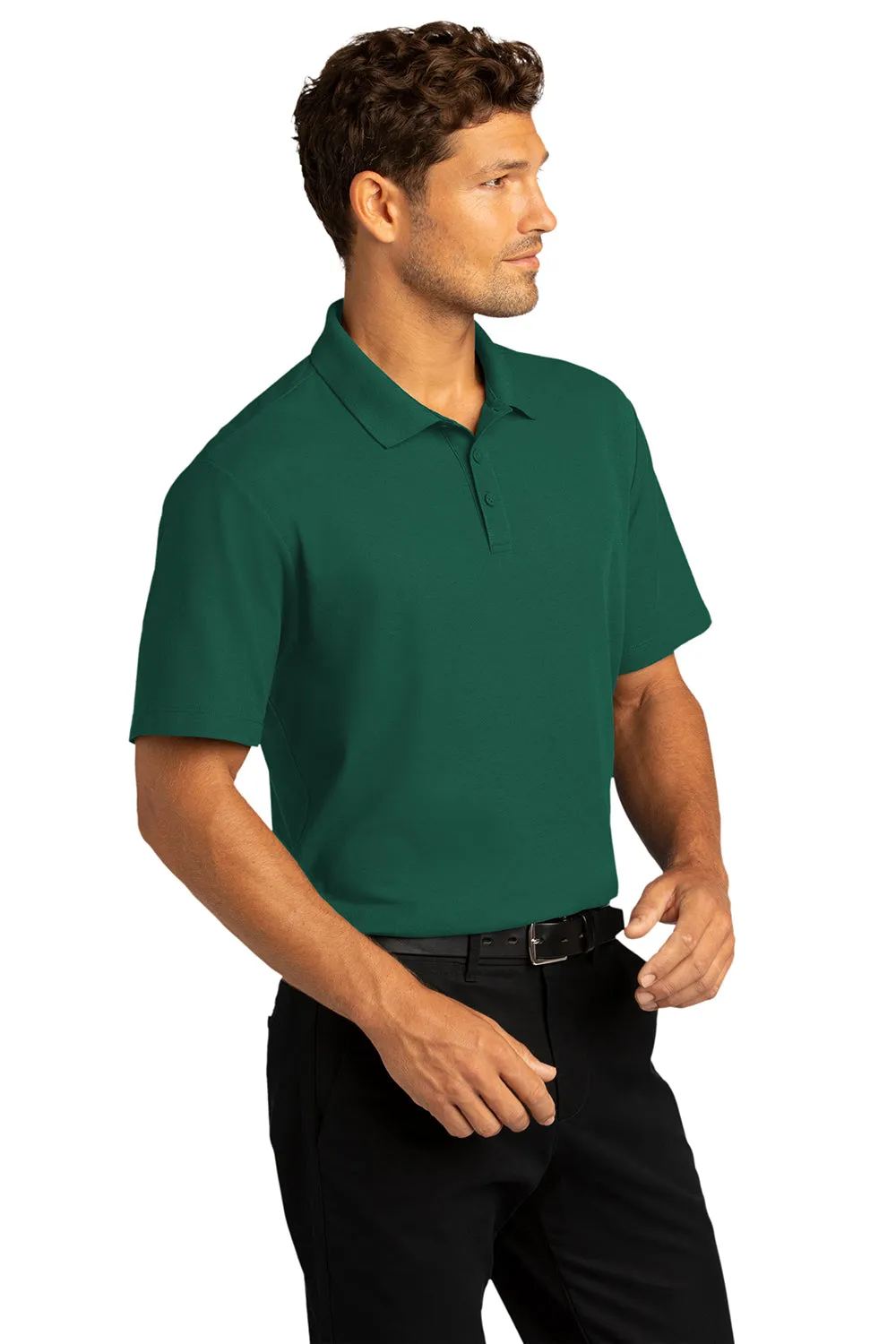 Port Authority Mens React SuperPro Snag Resistant Short Sleeve Polo Shirt - Marine Green - Closeout