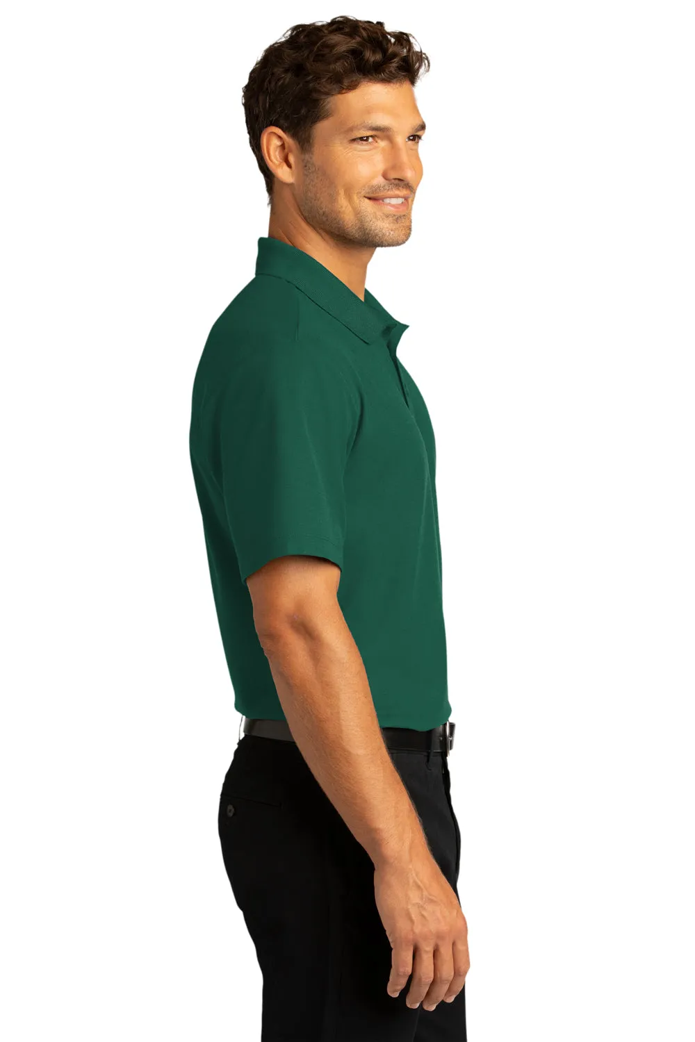 Port Authority Mens React SuperPro Snag Resistant Short Sleeve Polo Shirt - Marine Green - Closeout
