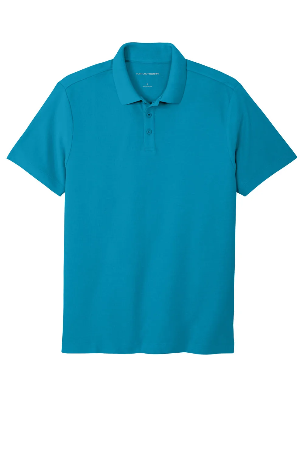 Port Authority Mens React SuperPro Snag Resistant Short Sleeve Polo Shirt - Parcel Blue - Closeout