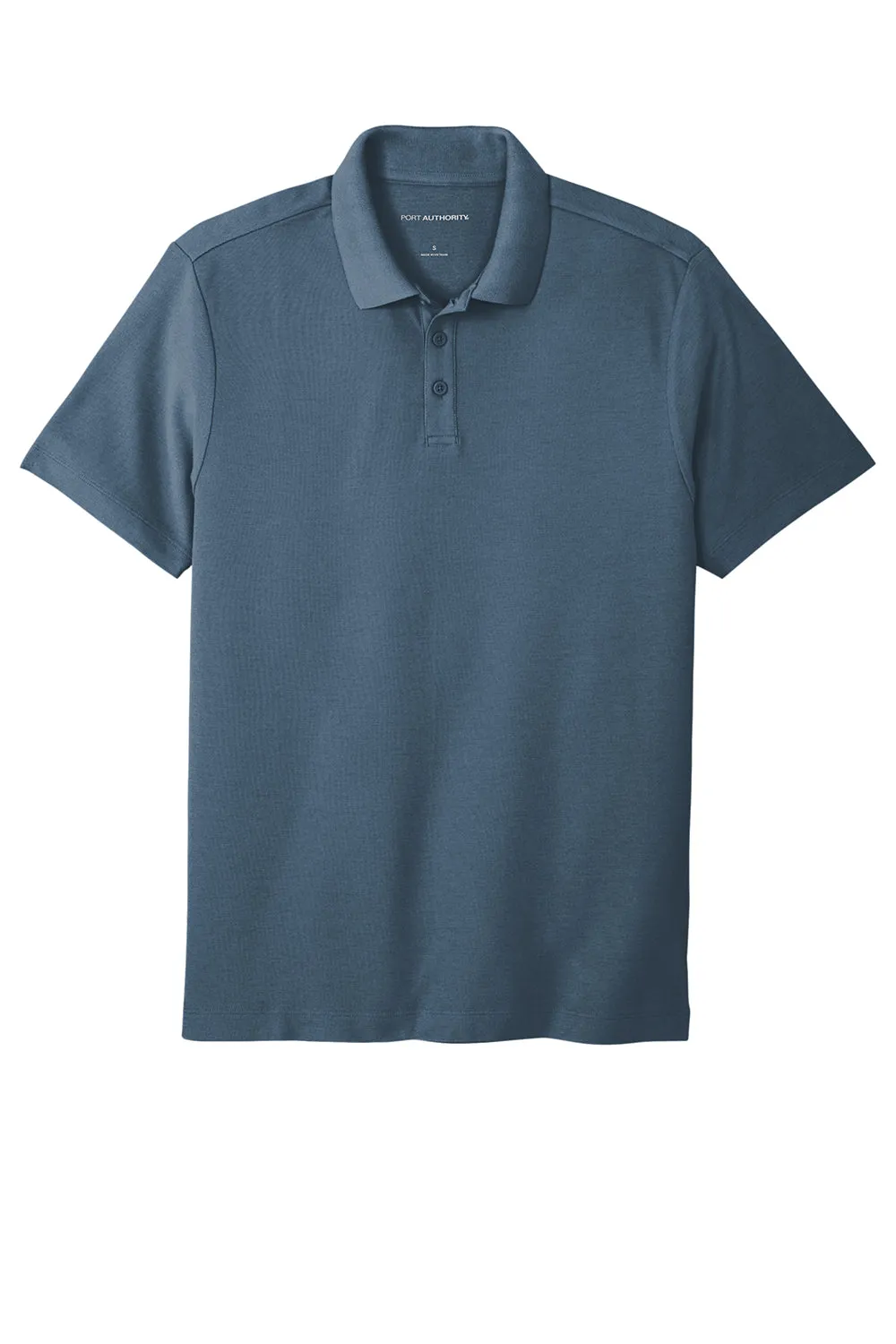 Port Authority Mens React SuperPro Snag Resistant Short Sleeve Polo Shirt - Regatta Blue