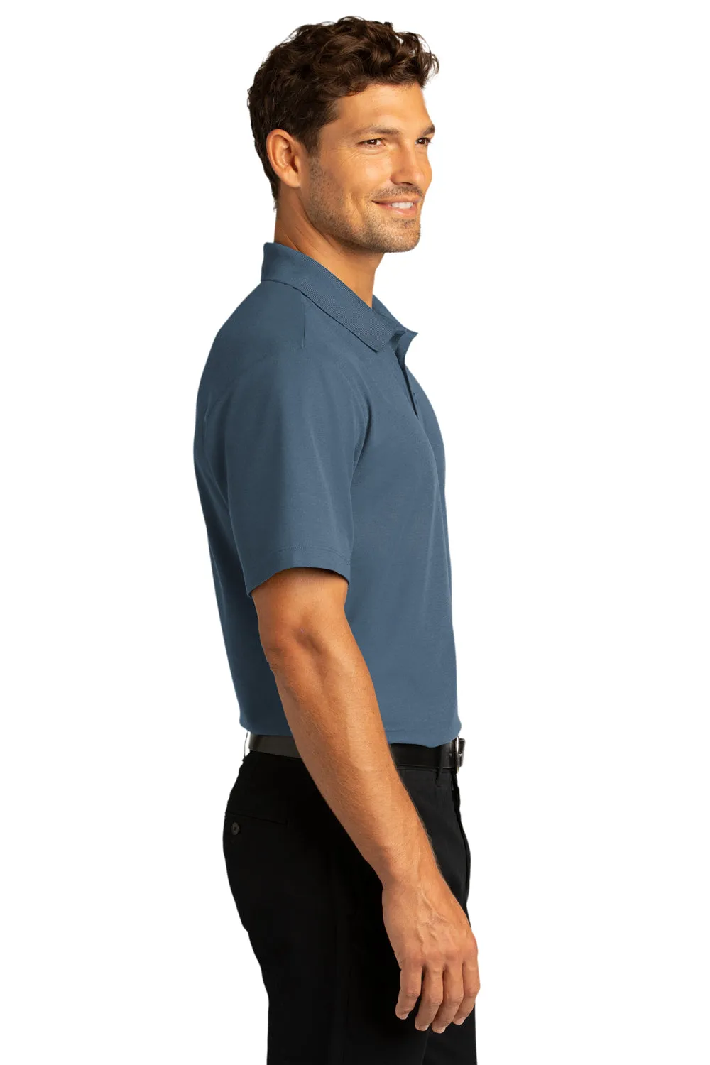 Port Authority Mens React SuperPro Snag Resistant Short Sleeve Polo Shirt - Regatta Blue