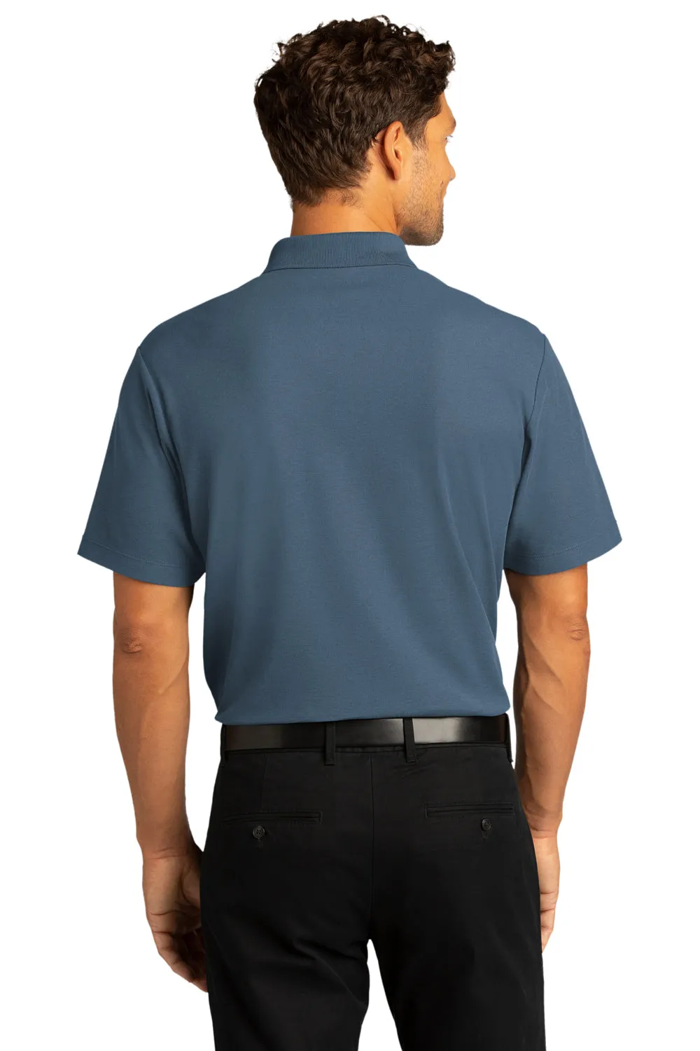 Port Authority Mens React SuperPro Snag Resistant Short Sleeve Polo Shirt - Regatta Blue