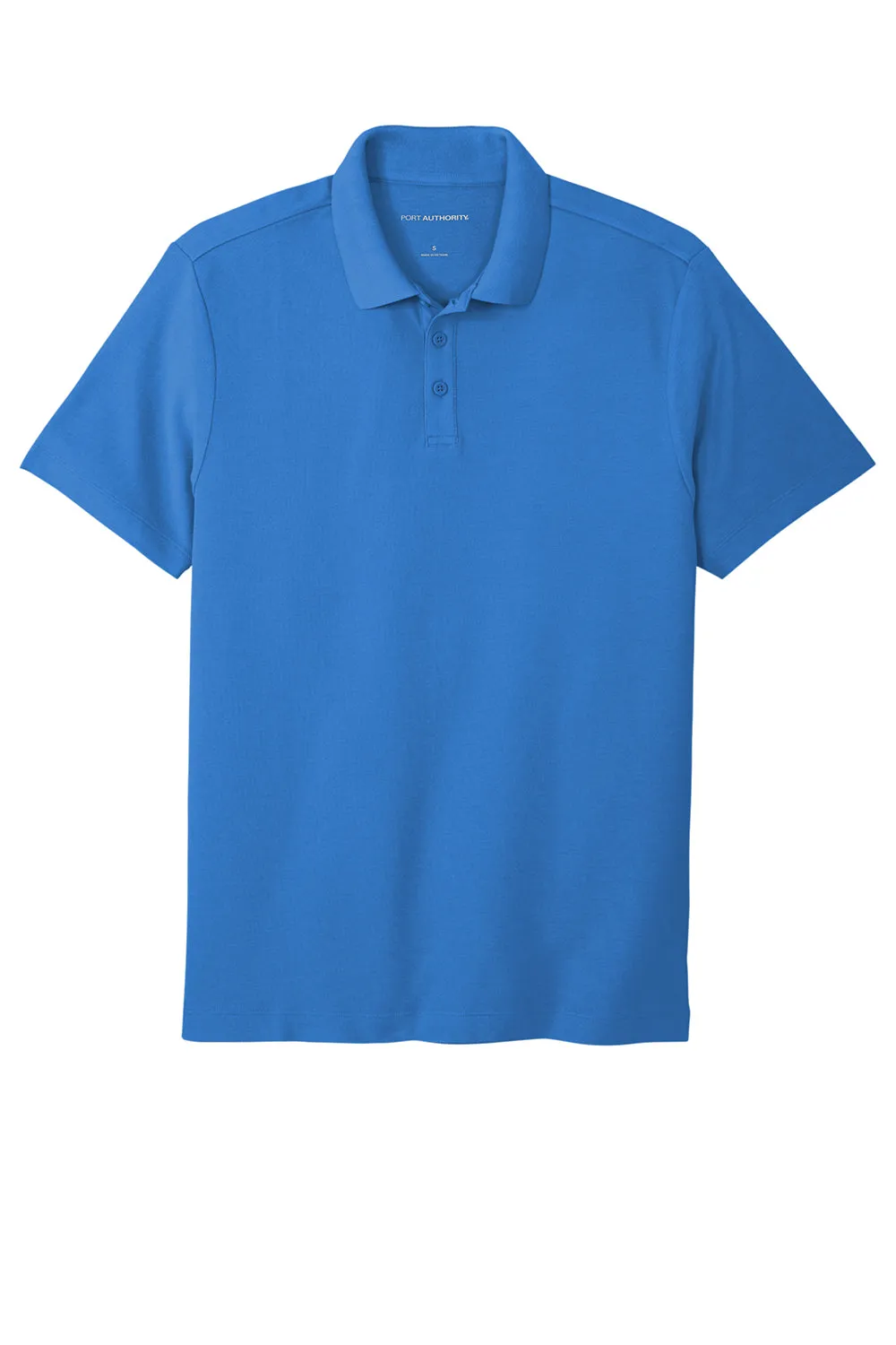 Port Authority Mens React SuperPro Snag Resistant Short Sleeve Polo Shirt - Strong Blue
