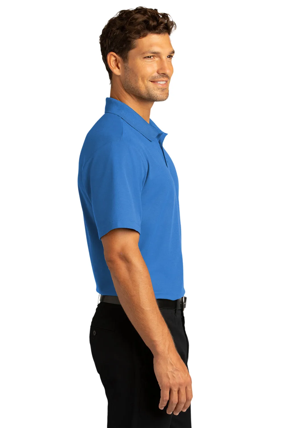 Port Authority Mens React SuperPro Snag Resistant Short Sleeve Polo Shirt - Strong Blue
