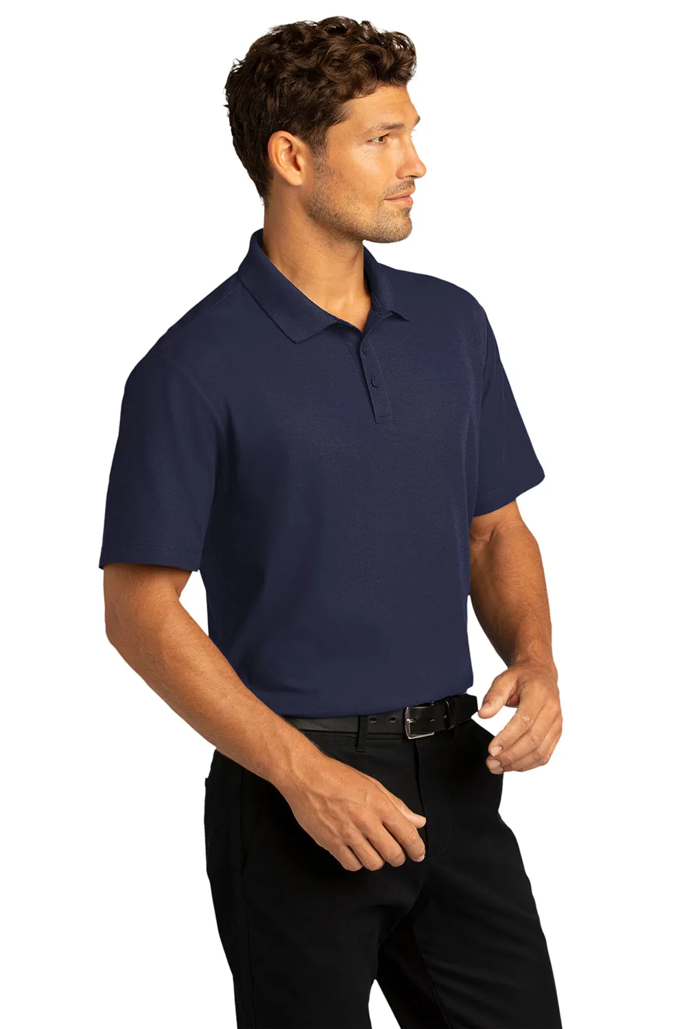 Port Authority Mens React SuperPro Snag Resistant Short Sleeve Polo Shirt - True Navy Blue