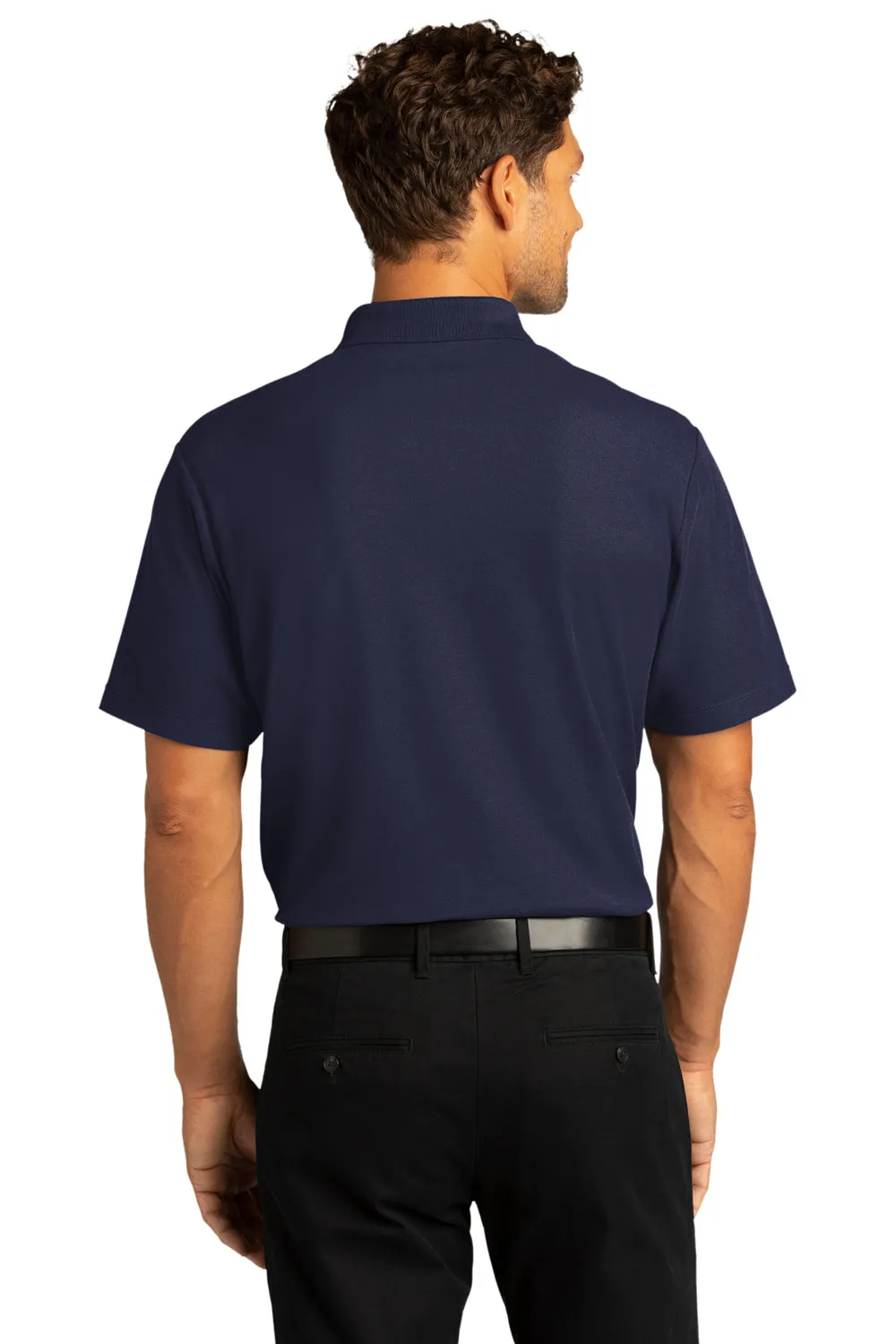 Port Authority Mens React SuperPro Snag Resistant Short Sleeve Polo Shirt - True Navy Blue