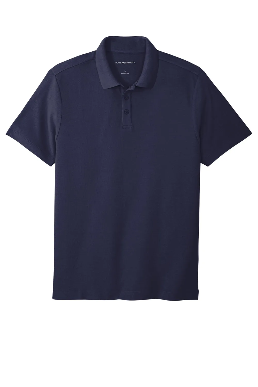 Port Authority Mens React SuperPro Snag Resistant Short Sleeve Polo Shirt - True Navy Blue