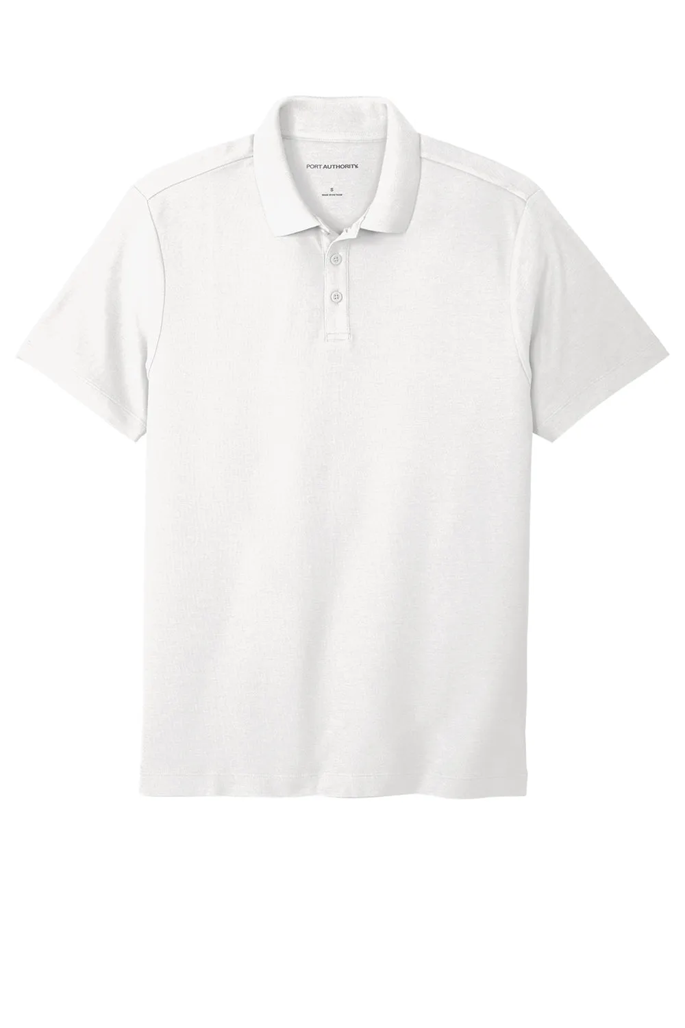 Port Authority Mens React SuperPro Snag Resistant Short Sleeve Polo Shirt - White