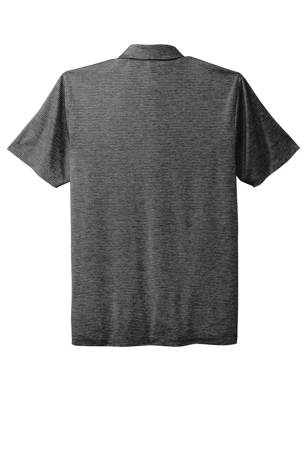 Port Authority Mens Shadow Stripe Moisture Wicking Short Sleeve Polo Shirt - Deep Black