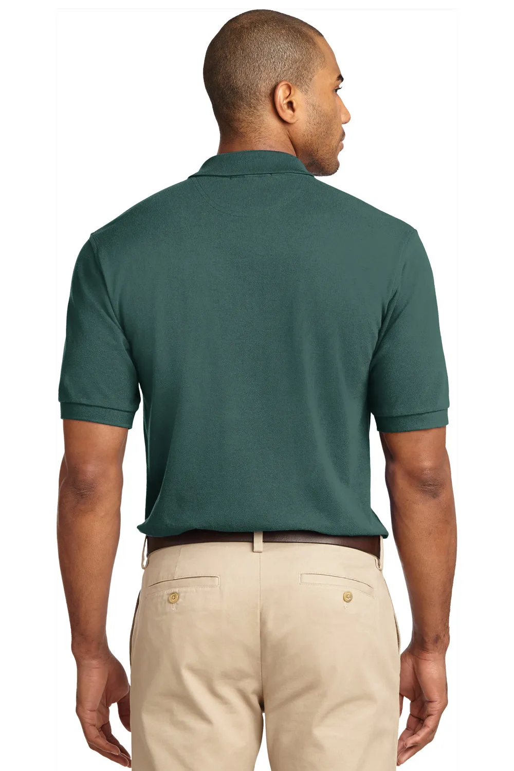 Port Authority Mens Shrink Resistant Short Sleeve Polo Shirt - Dark Green - Closeout