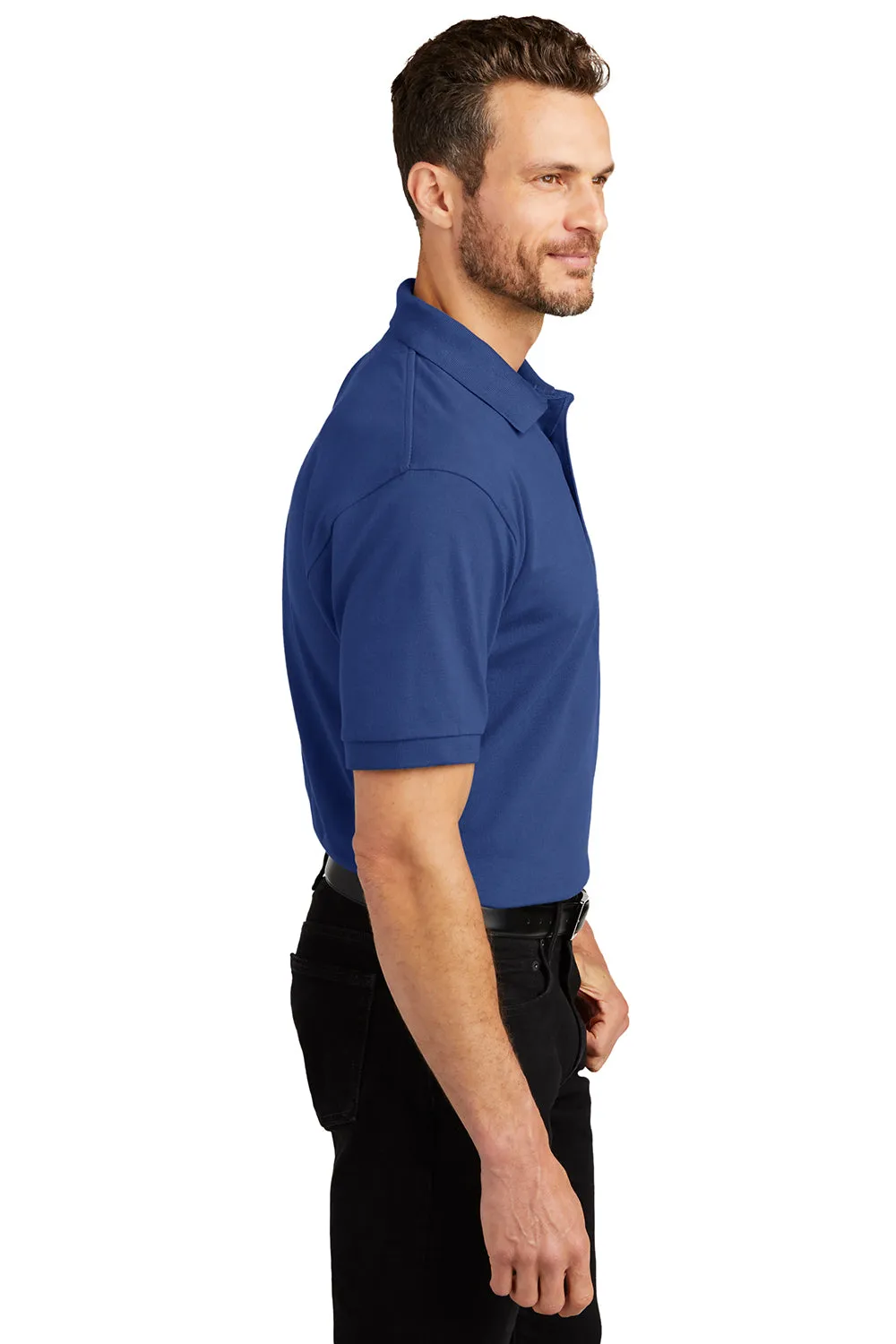 Port Authority Mens Shrink Resistant Short Sleeve Polo Shirt - Royal Blue