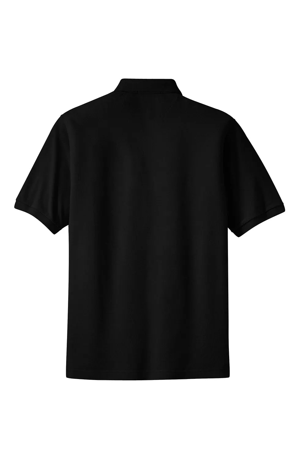 Port Authority Mens Shrink Resistant Short Sleeve Polo Shirt w/ Pocket - Black