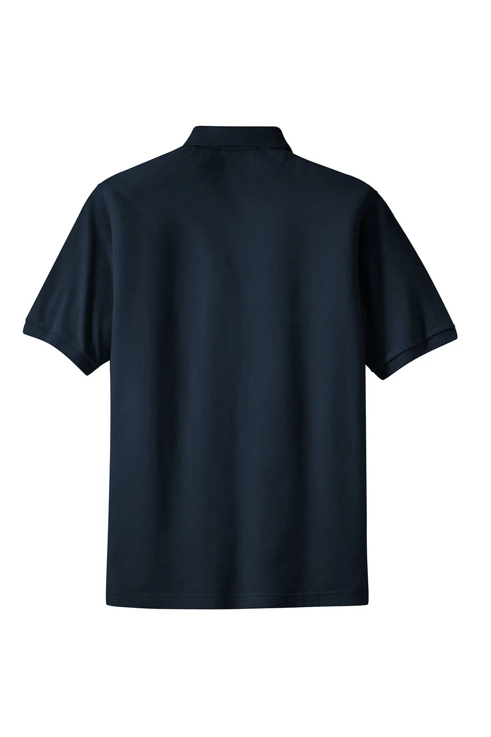 Port Authority Mens Shrink Resistant Short Sleeve Polo Shirt w/ Pocket - Navy Blue