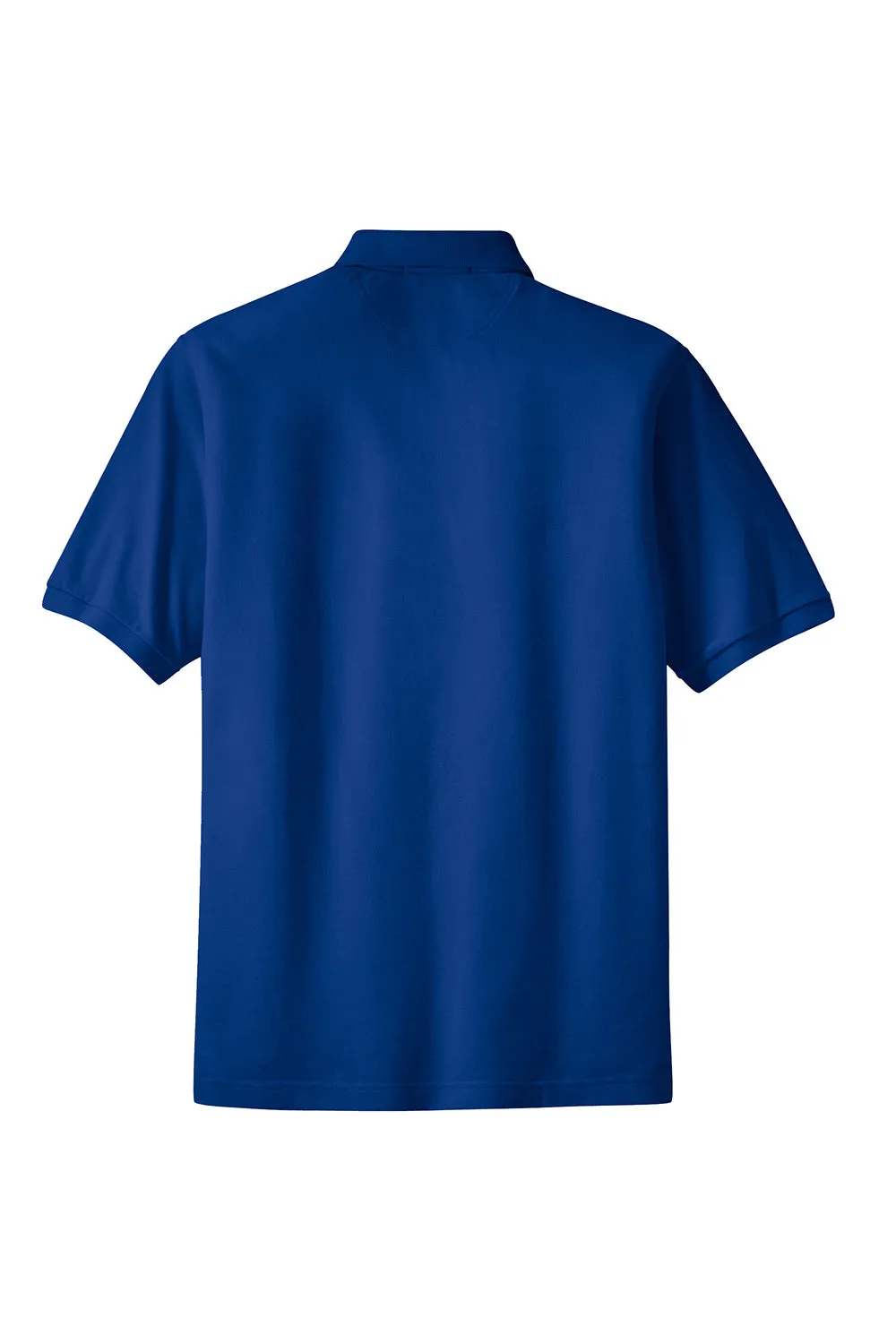 Port Authority Mens Shrink Resistant Short Sleeve Polo Shirt w/ Pocket - Royal Blue