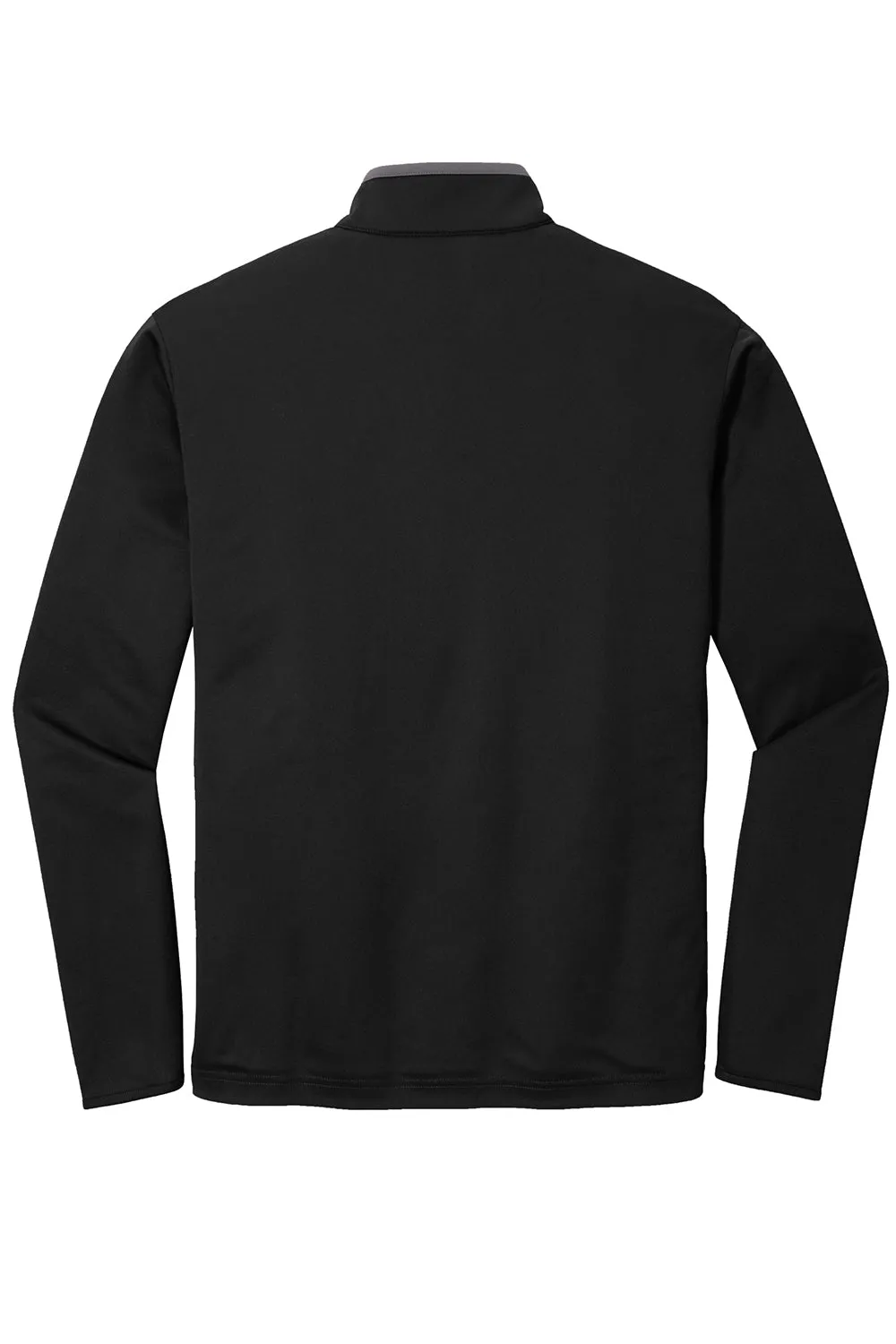 Port Authority Mens Silk Touch Performance Moisture Wicking 1/4 Zip Sweatshirt - Black/Steel Grey