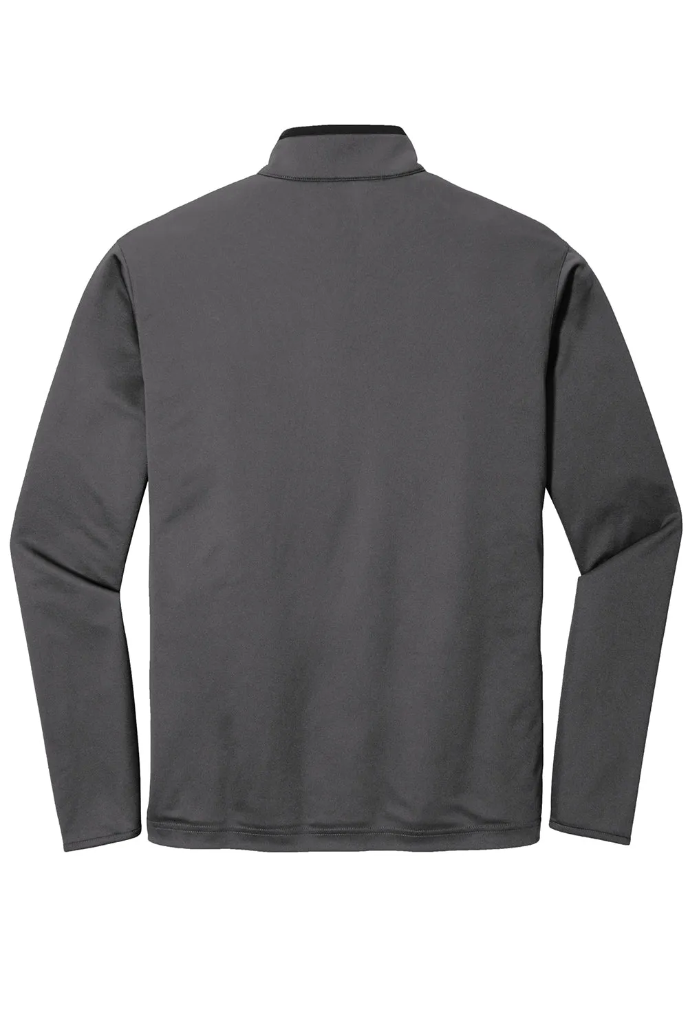 Port Authority Mens Silk Touch Performance Moisture Wicking 1/4 Zip Sweatshirt - Steel Grey/Black