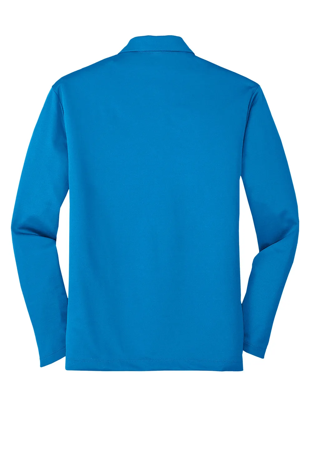 Port Authority Mens Silk Touch Performance Moisture Wicking Long Sleeve Polo Shirt - Brilliant Blue