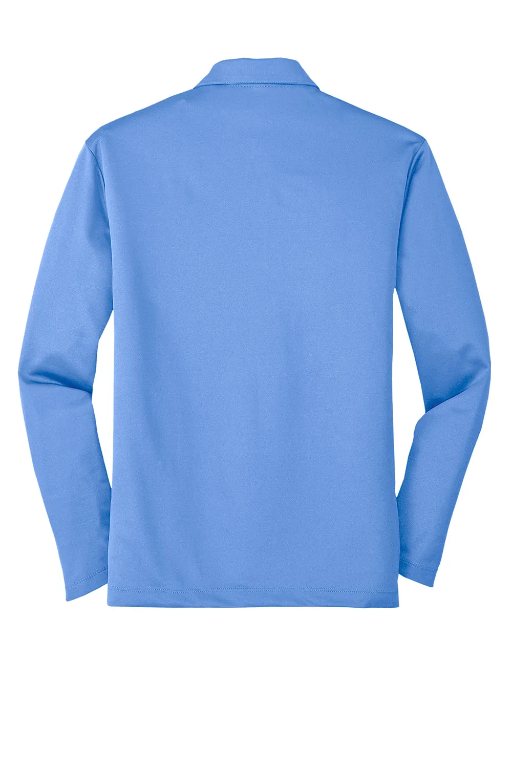 Port Authority Mens Silk Touch Performance Moisture Wicking Long Sleeve Polo Shirt - Carolina Blue