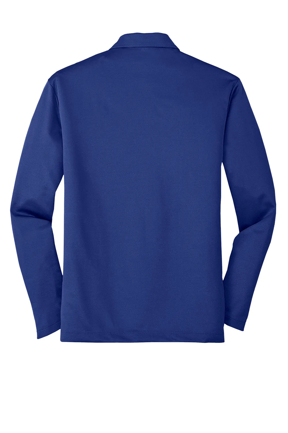 Port Authority Mens Silk Touch Performance Moisture Wicking Long Sleeve Polo Shirt - Royal Blue