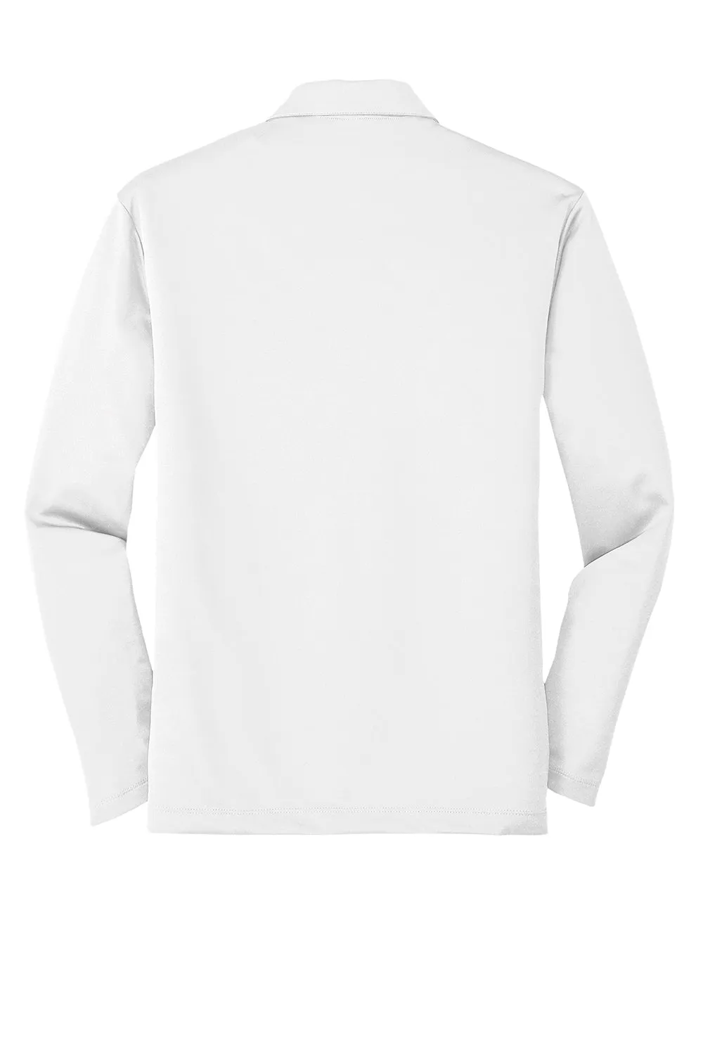Port Authority Mens Silk Touch Performance Moisture Wicking Long Sleeve Polo Shirt - White
