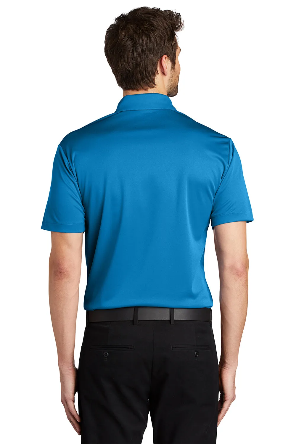Port Authority Mens Silk Touch Performance Moisture Wicking Short Sleeve Polo Shirt - Brilliant Blue