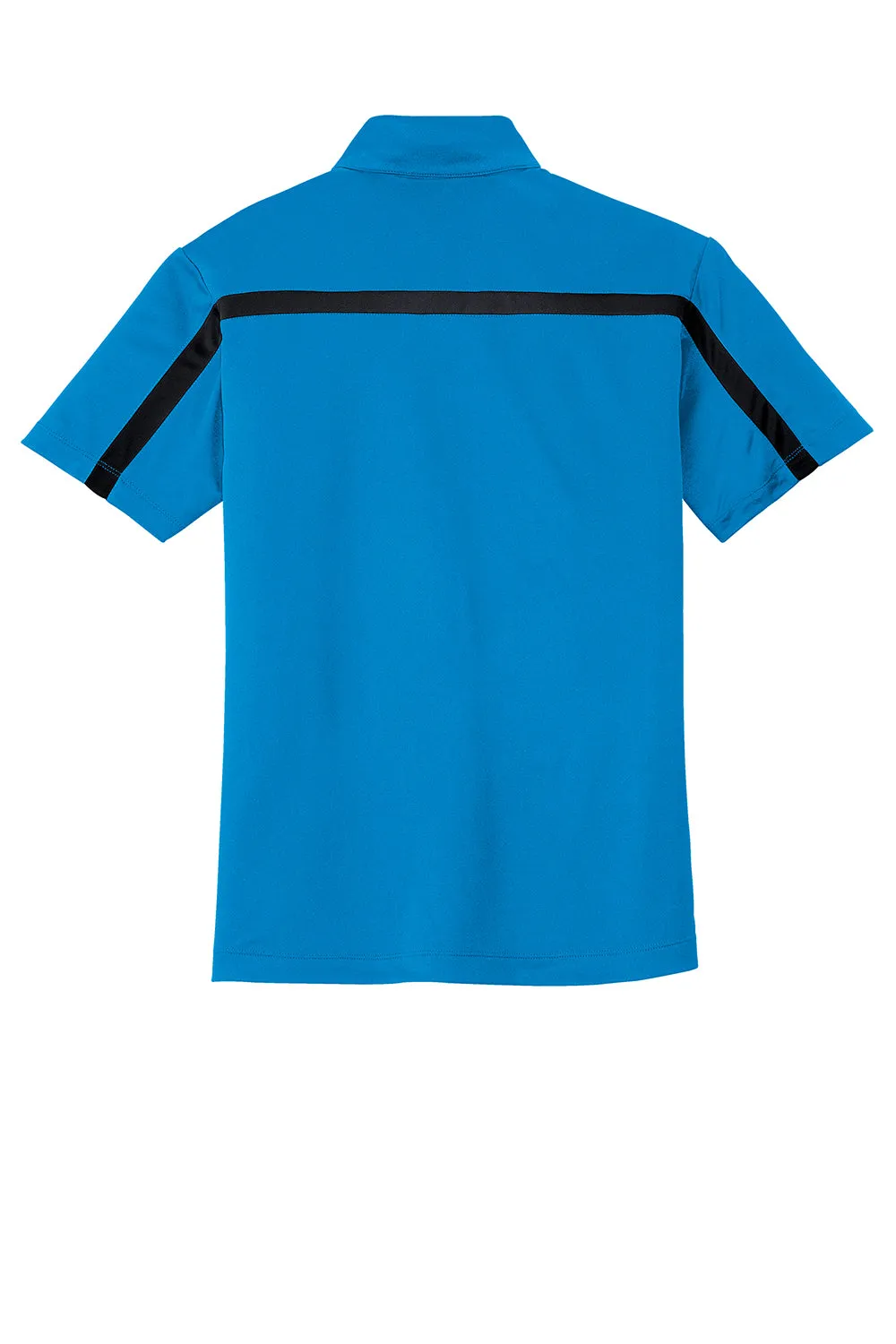 Port Authority Mens Silk Touch Performance Moisture Wicking Short Sleeve Polo Shirt - Brilliant Blue/Black