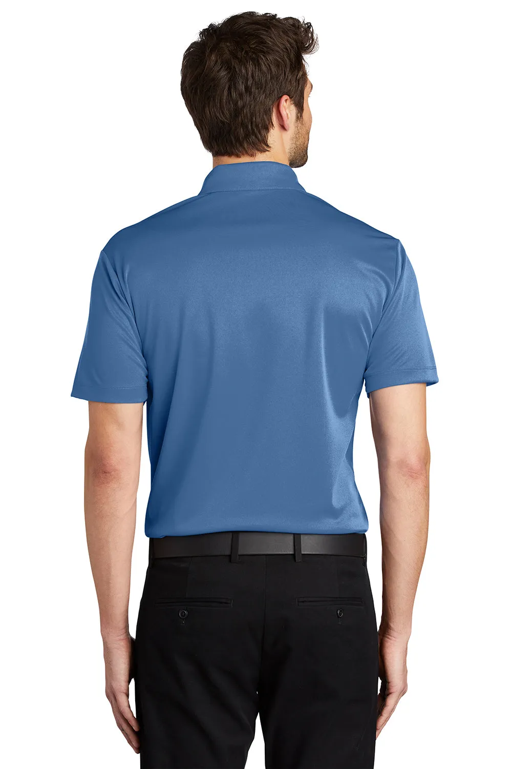 Port Authority Mens Silk Touch Performance Moisture Wicking Short Sleeve Polo Shirt - Carolina Blue