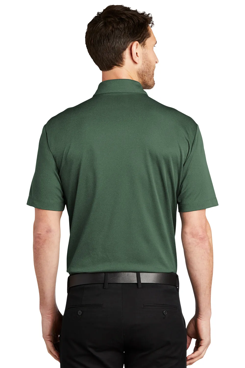 Port Authority Mens Silk Touch Performance Moisture Wicking Short Sleeve Polo Shirt - Heather Green Glen