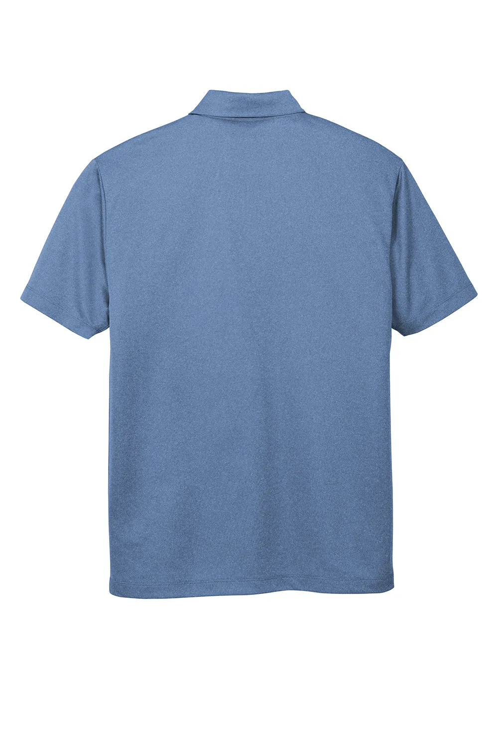 Port Authority Mens Silk Touch Performance Moisture Wicking Short Sleeve Polo Shirt - Heather Moonlight Blue