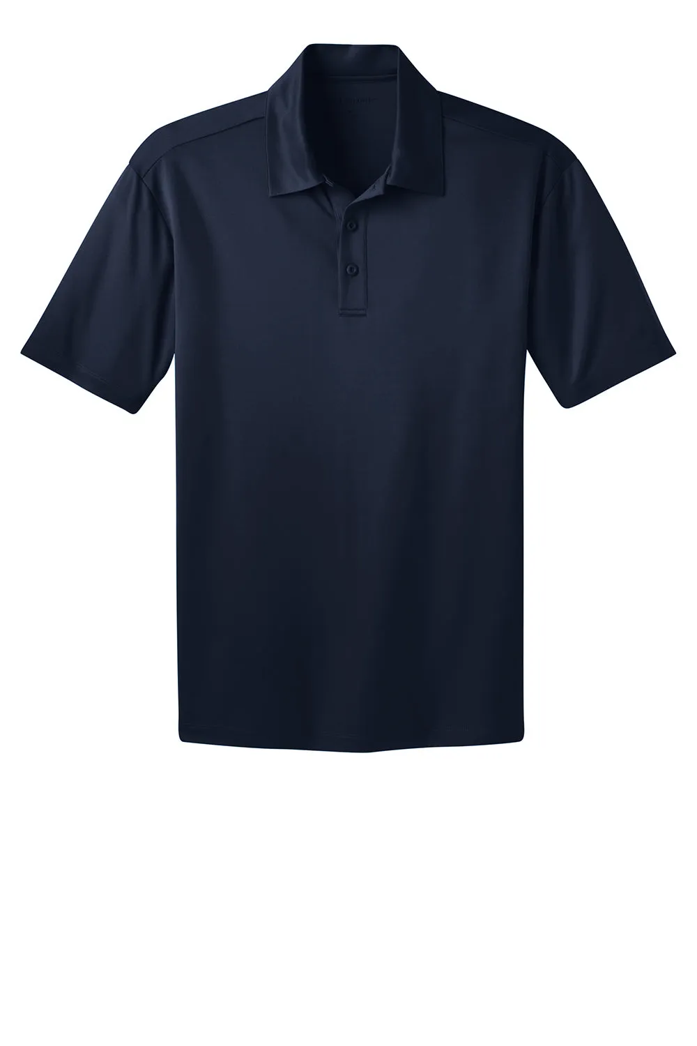 Port Authority Mens Silk Touch Performance Moisture Wicking Short Sleeve Polo Shirt - Navy Blue