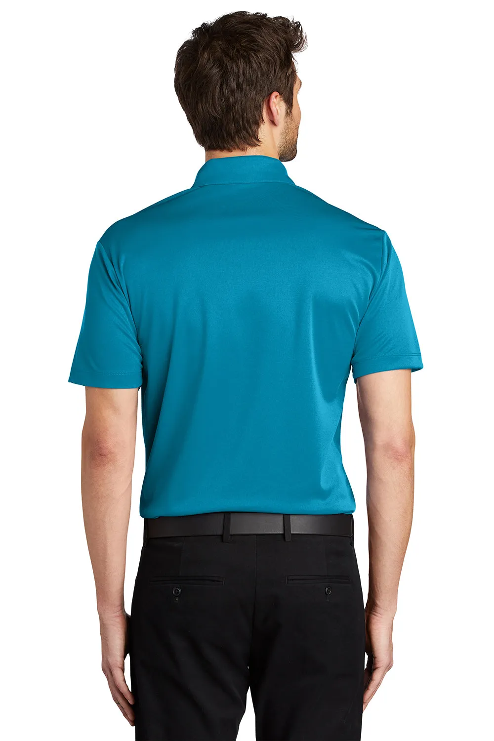 Port Authority Mens Silk Touch Performance Moisture Wicking Short Sleeve Polo Shirt - Parcel Blue - Closeout