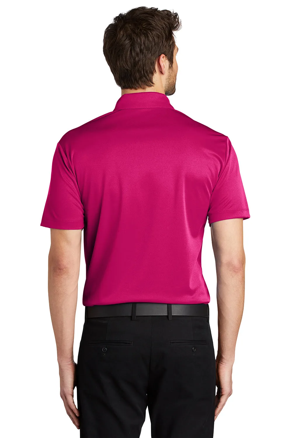 Port Authority Mens Silk Touch Performance Moisture Wicking Short Sleeve Polo Shirt - Raspberry Pink