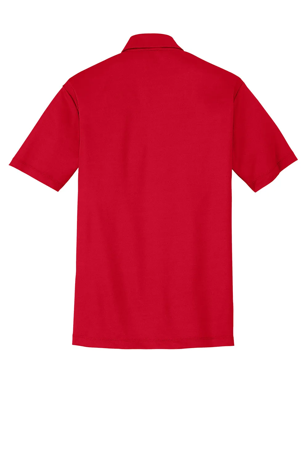 Port Authority Mens Silk Touch Performance Moisture Wicking Short Sleeve Polo Shirt - Red
