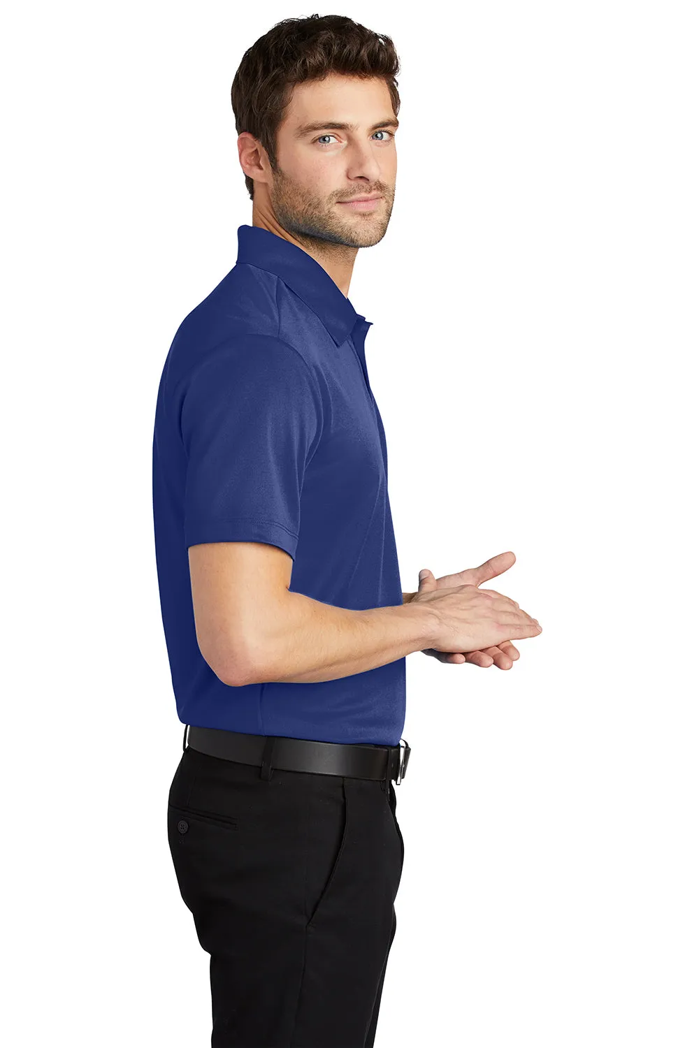 Port Authority Mens Silk Touch Performance Moisture Wicking Short Sleeve Polo Shirt - Royal Blue