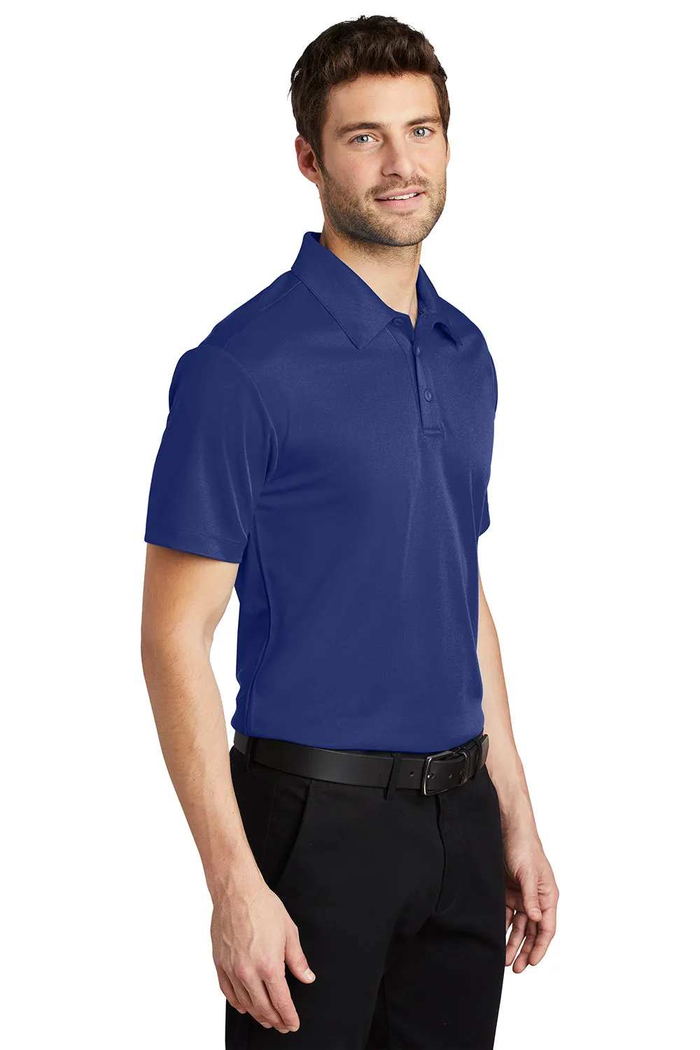 Port Authority Mens Silk Touch Performance Moisture Wicking Short Sleeve Polo Shirt - Royal Blue