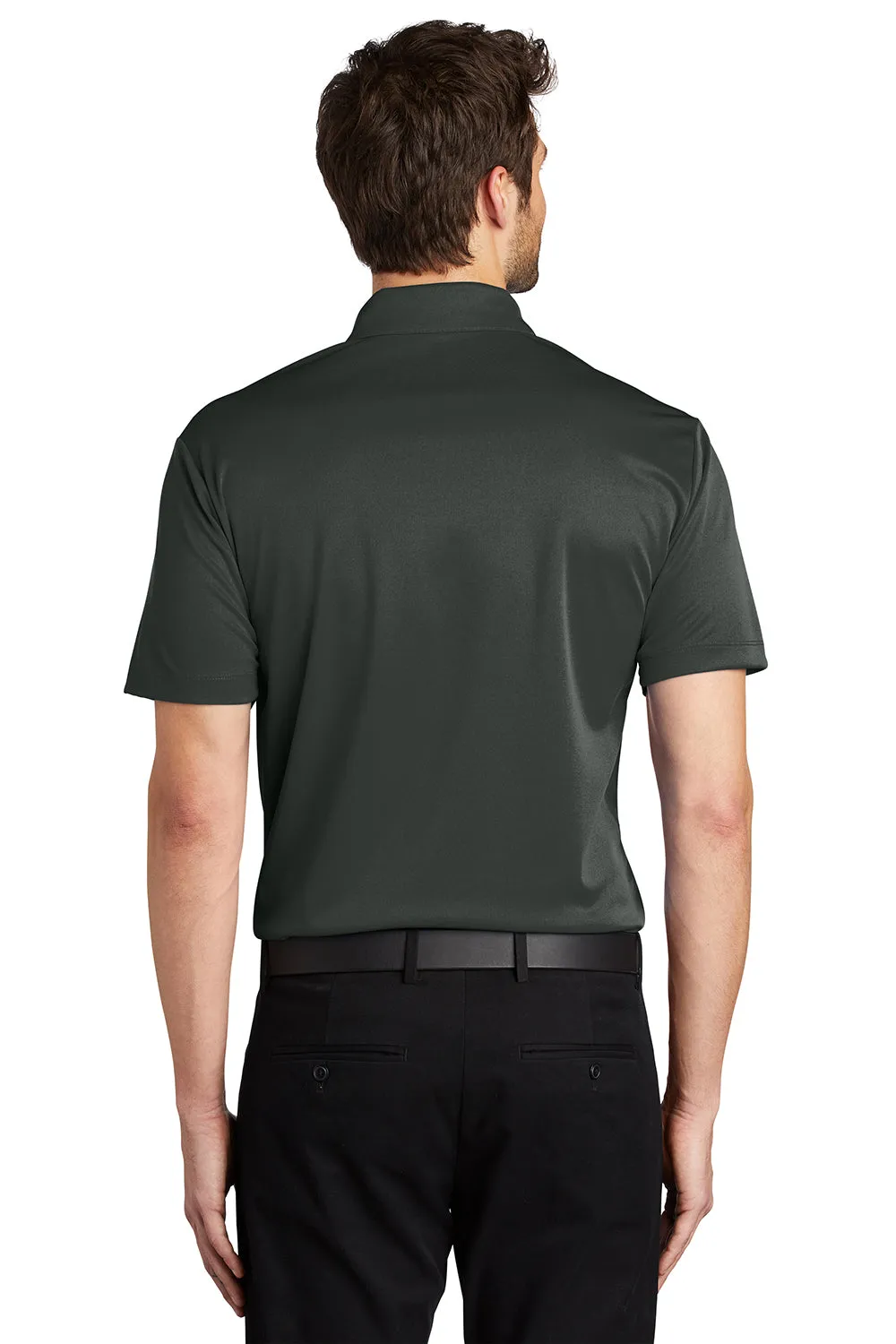 Port Authority Mens Silk Touch Performance Moisture Wicking Short Sleeve Polo Shirt - Steel Grey