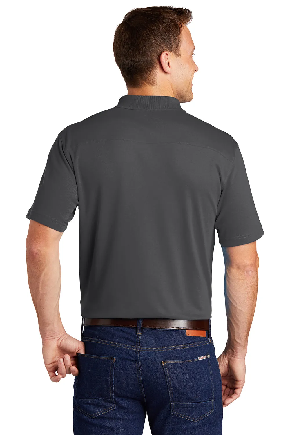 Port Authority Mens Silk Touch Performance Moisture Wicking Short Sleeve Polo Shirt - Sterling Grey