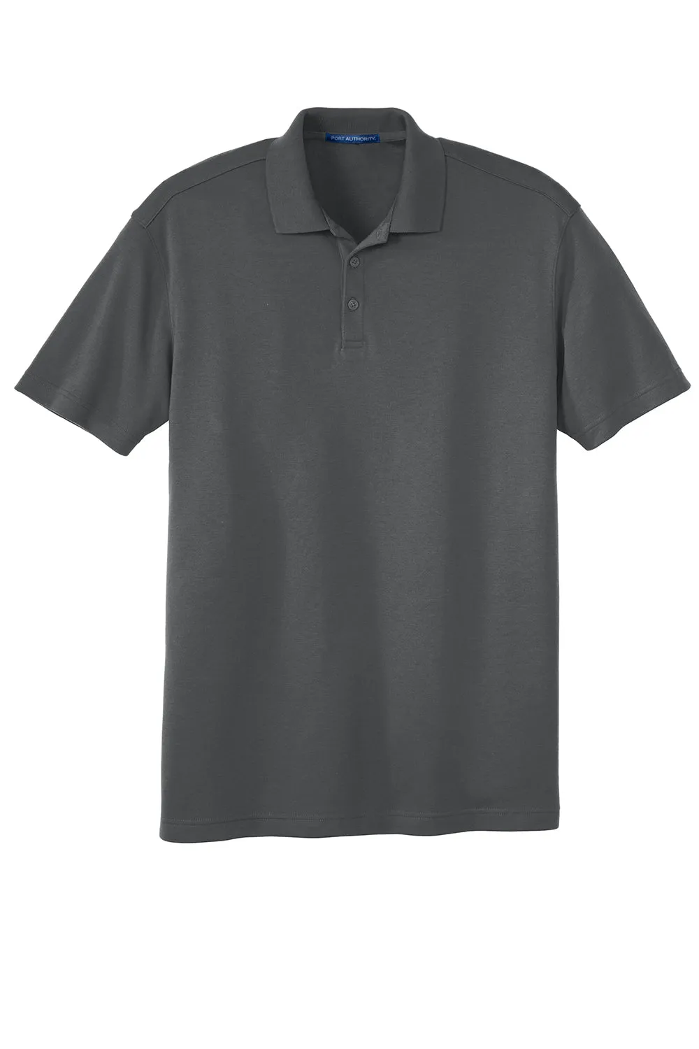 Port Authority Mens Silk Touch Performance Moisture Wicking Short Sleeve Polo Shirt - Sterling Grey