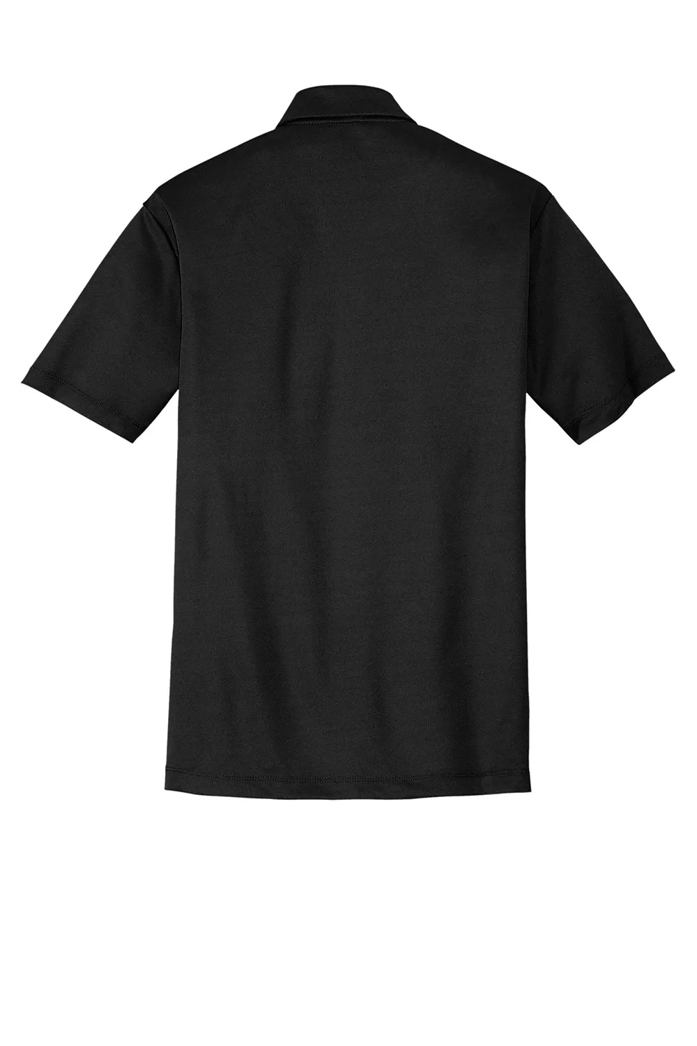 Port Authority Mens Silk Touch Performance Moisture Wicking Short Sleeve Polo Shirt w/ Pocket - Black