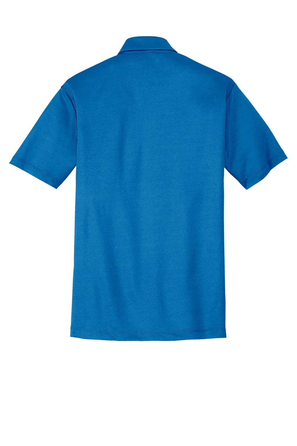 Port Authority Mens Silk Touch Performance Moisture Wicking Short Sleeve Polo Shirt w/ Pocket - Brilliant Blue
