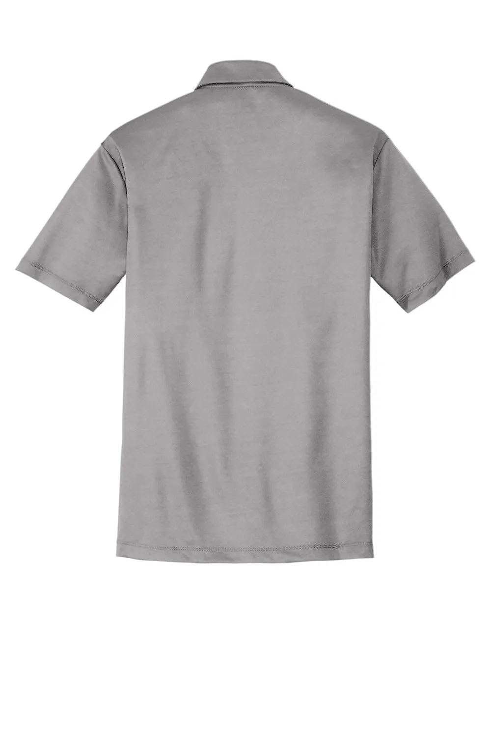 Port Authority Mens Silk Touch Performance Moisture Wicking Short Sleeve Polo Shirt w/ Pocket - Gusty Grey